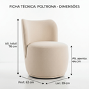 Ver imagem 4 de Kit 2 Poltronas Orgânica Lia Giratória Boucle Redonda Luxo Moderna Penteadeira Sala Espera Recepção: