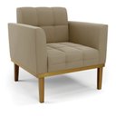 Ver imagem 6 de Kit 2 Poltronas Decorativas Karen Pés Fixo em Madeira Castanho Suede Nude G19 - Gran Belo