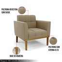 Ver imagem 3 de Kit 2 Poltronas Decorativas Karen Pés Fixo em Madeira Castanho Suede Nude G19 - Gran Belo