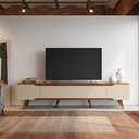 Ver imagem 3 de Rack Retrô Shop 2,18m para TV 70" Cedro/Off White – Moderno, Aconchegante e de Alta Qualidade
