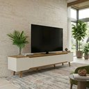Ver imagem 5 de Rack Retrô Shop 2,18m para TV 70" Cedro/Off White – Moderno, Aconchegante e de Alta Qualidade