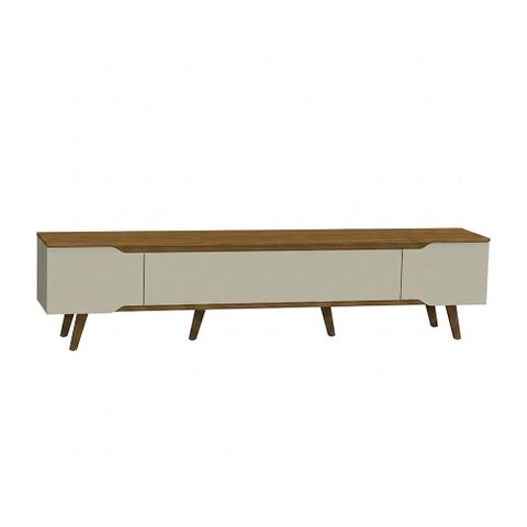 Rack Retrô Shop 2,18m para TV 70" Cedro/Off White – Moderno, Aconchegante e de Alta Qualidade