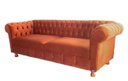 Ver imagem 1 de Sofá Chesterfield Luiz XV 1,80cm Suede Terracota sala de estar/recepção/ barbearia