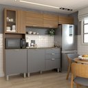 Ver imagem 1 de Cozinha Completa Griffin 8 Portas 2 Gavetas com Vidro Amêndola/grafito Prime Tx - Panorama Móveis