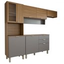 Ver imagem 2 de Cozinha Completa Griffin 8 Portas 2 Gavetas com Vidro Amêndola/grafito Prime Tx - Panorama Móveis