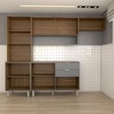 Ver imagem 5 de Cozinha Completa Griffin 8 Portas 2 Gavetas com Vidro Amêndola/grafito Prime Tx - Panorama Móveis