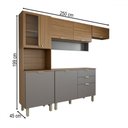 Ver imagem 6 de Cozinha Completa Griffin 8 Portas 2 Gavetas com Vidro Amêndola/grafito Prime Tx - Panorama Móveis