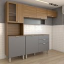 Ver imagem 4 de Cozinha Completa Griffin 8 Portas 2 Gavetas com Vidro Amêndola/grafito Prime Tx - Panorama Móveis