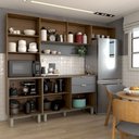 Ver imagem 3 de Cozinha Completa Griffin 8 Portas 2 Gavetas com Vidro Amêndola/grafito Prime Tx - Panorama Móveis