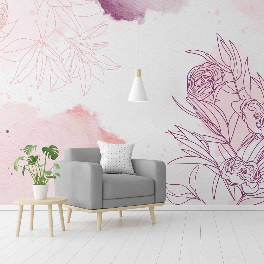 Painel Adesivo Papel de Parede Floral N015288 m²