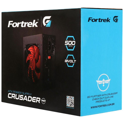 Fonte Atx Fortrek Crusader, 500w, Bivolt Manual, Cooler 120mm, Preta - 76955 - 5