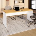 Ver imagem 7 de Mesa Escrivaninha 1,60 m X 0,60 m Pés Painel 100% MDF F5 Office Cor:Freijó com Branco