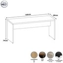 Ver imagem 3 de Mesa Escrivaninha 1,60 m X 0,60 m Pés Painel 100% MDF F5 Office Cor:Freijó com Branco