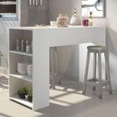 Ver imagem 1 de Bancada Balcão/Mesa de Cozinha 3 Prateleiras Menu Móveis Branco