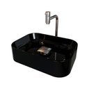 Ver imagem 1 de Cuba Pia Banheiro Oxford Torneira Inox Valvula Inox Click Preto Brilho