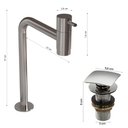 Ver imagem 4 de Cuba Pia Banheiro Oxford Torneira Inox Valvula Inox Click Preto Brilho