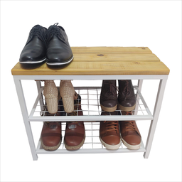 Guarda Tenis de Porta com Banco 60cm Branca - 1