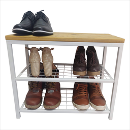 Guarda Tenis de Porta com Banco 60cm Branca - 2