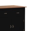 Ver imagem 3 de Balcão Buffet Aparador Florença 80cm 2 Portas 1 Gaveta Pés Luiz Xv - Laca Preto/ Imbuia