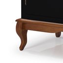 Ver imagem 2 de Balcão Buffet Aparador Florença 80cm 2 Portas 1 Gaveta Pés Luiz Xv - Laca Preto/ Imbuia