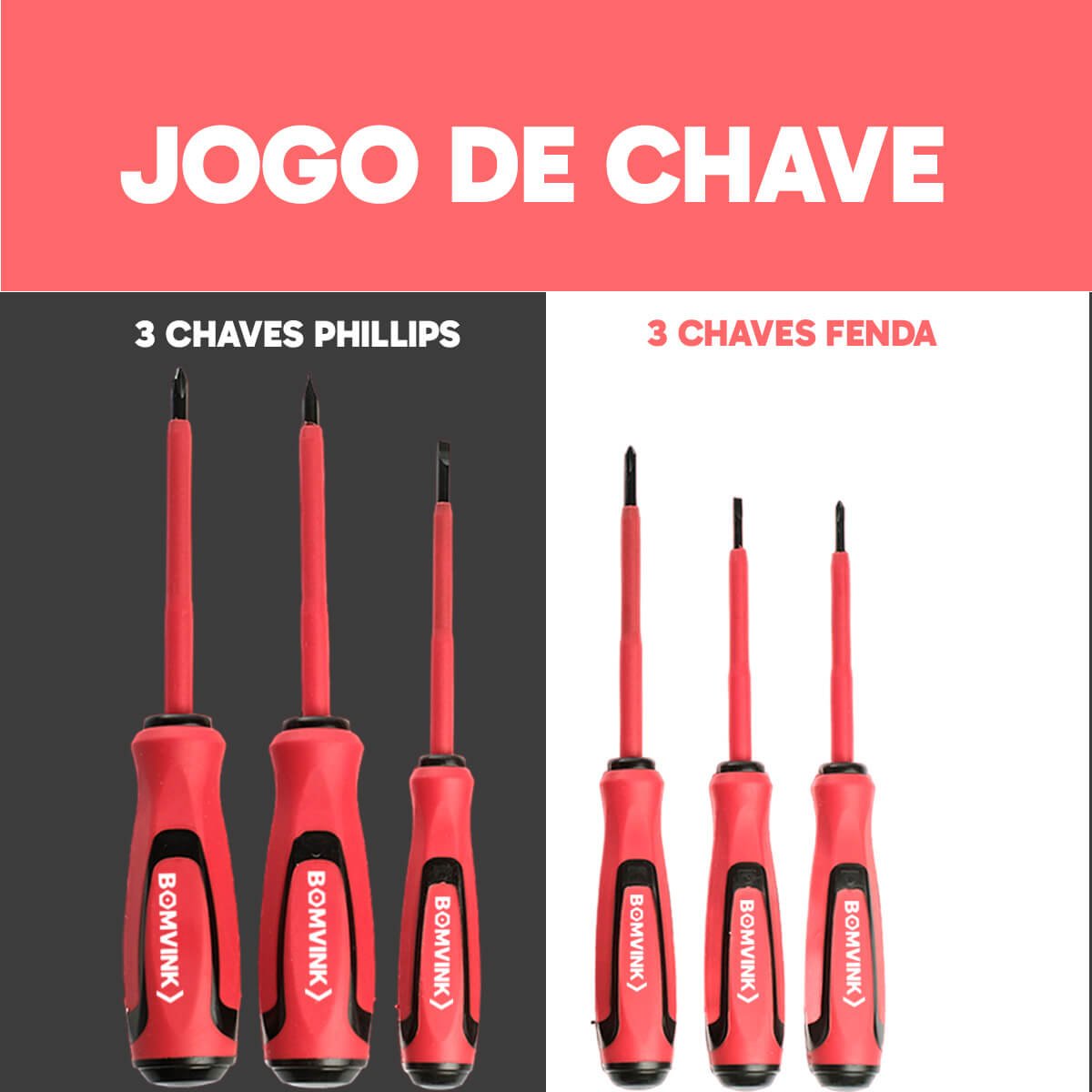 Jogo Kit de Chave Fenda Philips Isolada Eletricista Nr10 - 2