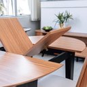 Ver imagem 4 de Conjunto Mesa de Jantar Extensível com 2 Cadeiras Encosto Tela 100% Mdf Preto Bege Dalla Costa