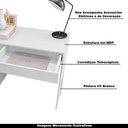 Ver imagem 3 de Mesa Escrivaninha 80 Cm para Notebook com Gaveta Case Mdp Branco - Gran Belo