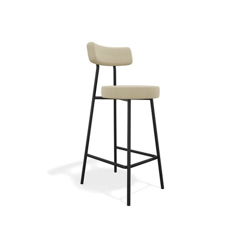 Banqueta Alta Bock Linho Gengibre - Ssx Multicoisas