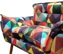 Ver imagem 3 de Kit Namoradeira + 2 Poltronas Decorativa Opala Suede Triângulo Pés Madeira Ms Decor