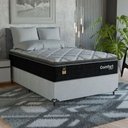 Ver imagem 1 de Cama Box Viúva + Colchão Comfort Class Pillow Top 128x188 Preto/suede Branco