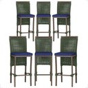 Ver imagem 1 de 6 Banqueta em Alumínio Roma Marrom Corda Náutica Tecido 10