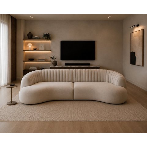Sofá Luxuoso Modular 180cm Bouclé Holp