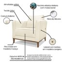 Ver imagem 5 de Kit 2 Poltronas e Sofá Living 2 Lugares 1,90m Vega Linho Cas
