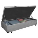 Ver imagem 3 de Cama Box Baú Solteirão Suede Cinza Emth 96x203x40