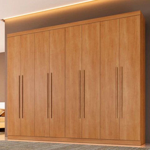 Guarda-roupa Casal Taurus 8 Portas 4 Gavetas Cinamomo - Pnr Móveis