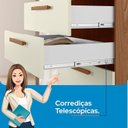 Ver imagem 5 de Comoda Ivai 4 Gavetas Corredicas Telescopicas com Pes MDP Amarelo/Jatobá/Areia