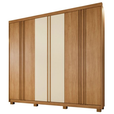 Guarda Roupa Porto 6 Portas Ripado 4 Gavetas 10 Prateleiras - Benetil