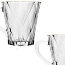 Ver imagem 2 de Jogo de Canecas de Café de Vidro Diamond Fio de Ouro 180ml 2 Peças - Lyor
