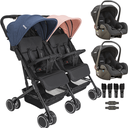 Ver imagem 1 de Carrinho Kiddo para Gemeos com 2 Bebe Conforto Mascote Casal