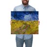 Quadro Decorativo Vincent Van Gogh Campo de Trigo com Corvos:Médio 53x44cm/Chassi com Borda Infinita - 1
