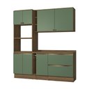 Ver imagem 2 de Armário de Cozinha Compacta 100% Mdf 205cm Nogueira/verde Celeste Kappesberg
