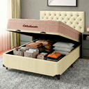 Ver imagem 5 de Conjunto Cama Box Bau Bege Casal + Colchão Molas Ensacadas Airtech Ortobom + Cabeceira
