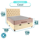 Ver imagem 2 de Conjunto Cama Box Bau Bege Casal + Colchão Molas Ensacadas Airtech Ortobom + Cabeceira