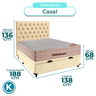 Conjunto Cama Box Bau Bege Casal + Colchão Molas Ensacadas Airtech Ortobom + Cabeceira - 3