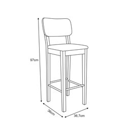 Conjunto 4 Banquetas Alta Italia Mel Base em Madeira Maciça Assento Estofado Branco - 3 Conjunto 4 Banquetas Alta Italia Mel Base em Madeira Maciça Assento Estofado Branco - 3