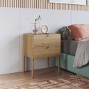 Ver imagem 3 de Mesa de Cabeceira 2 Gavetas Pé Madeira Oslo Hanover 37933E