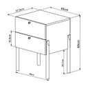 Ver imagem 2 de Mesa de Cabeceira 2 Gavetas Pé Madeira Oslo Hanover 37933E