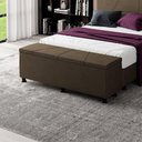 Ver imagem 1 de Baú Sapateira Estofada Casal King Size 195 Cm Júpiter Veludo Skybox Marrom