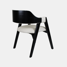 Cadeira de Madeira Viena Encosto Curvado Cor Preto Estofado Facto Garden Branco - 5