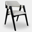 Ver imagem 1 de Cadeira de Madeira Viena Encosto Curvado Cor Preto Estofado Facto Garden Branco